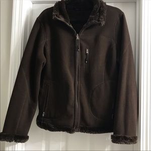 Green Tea Sherpa Faux Fur Lined Jacket